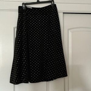Unique Vintage Black and Silver Polka Dot Skirt